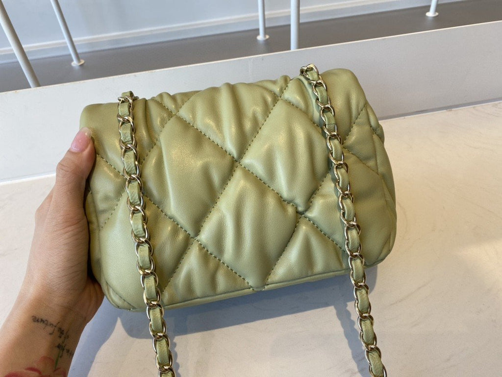 ChanelSmall GlamIap Bag Gold Hardware Green For Women Handbags, Shoulder Bags 7.5in/19cm AS2232