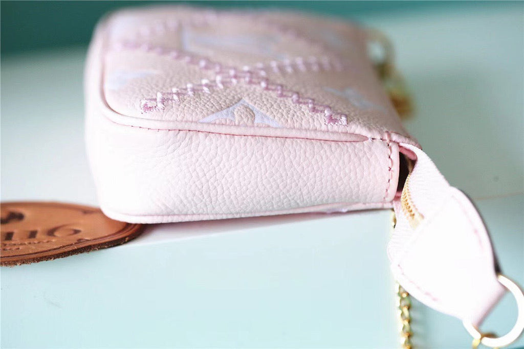 Louis Vuitton Mini Pochette AcGLAMIssoires Monogram Empreinte Pink For Women, WomenÃƒÂ¢Ã¢â€šÂ¬Ã¢â€žÂ¢s Handbags, Shoulder Bags And Crossbody Bags 6.1in/15.5cm Louis Vuitton