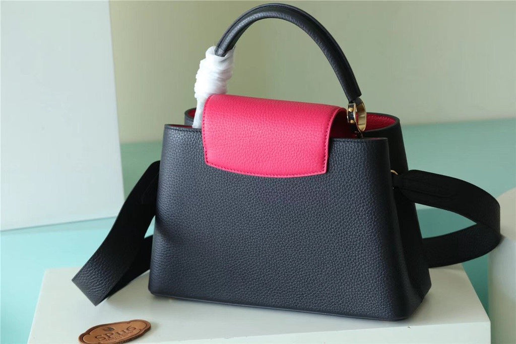 Louis Vuitton Capucines MM Taurillon Black/ Rose Berlingot For Women, WomenÃƒÂ¢Ã¢â€šÂ¬Ã¢â€žÂ¢s Bags, Shoulder And Crossbody Bags 12.4in/31.5cm Louis Vuitton M59882