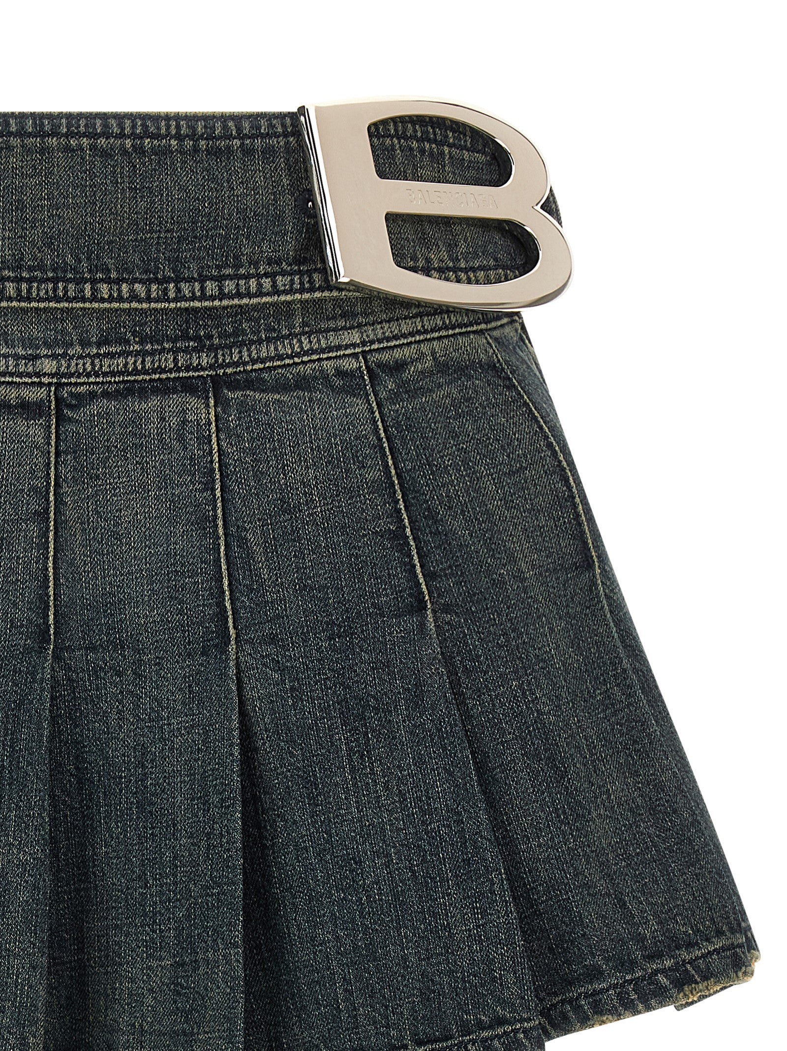 Balenciaga Women's Buckle Pleated Skirt