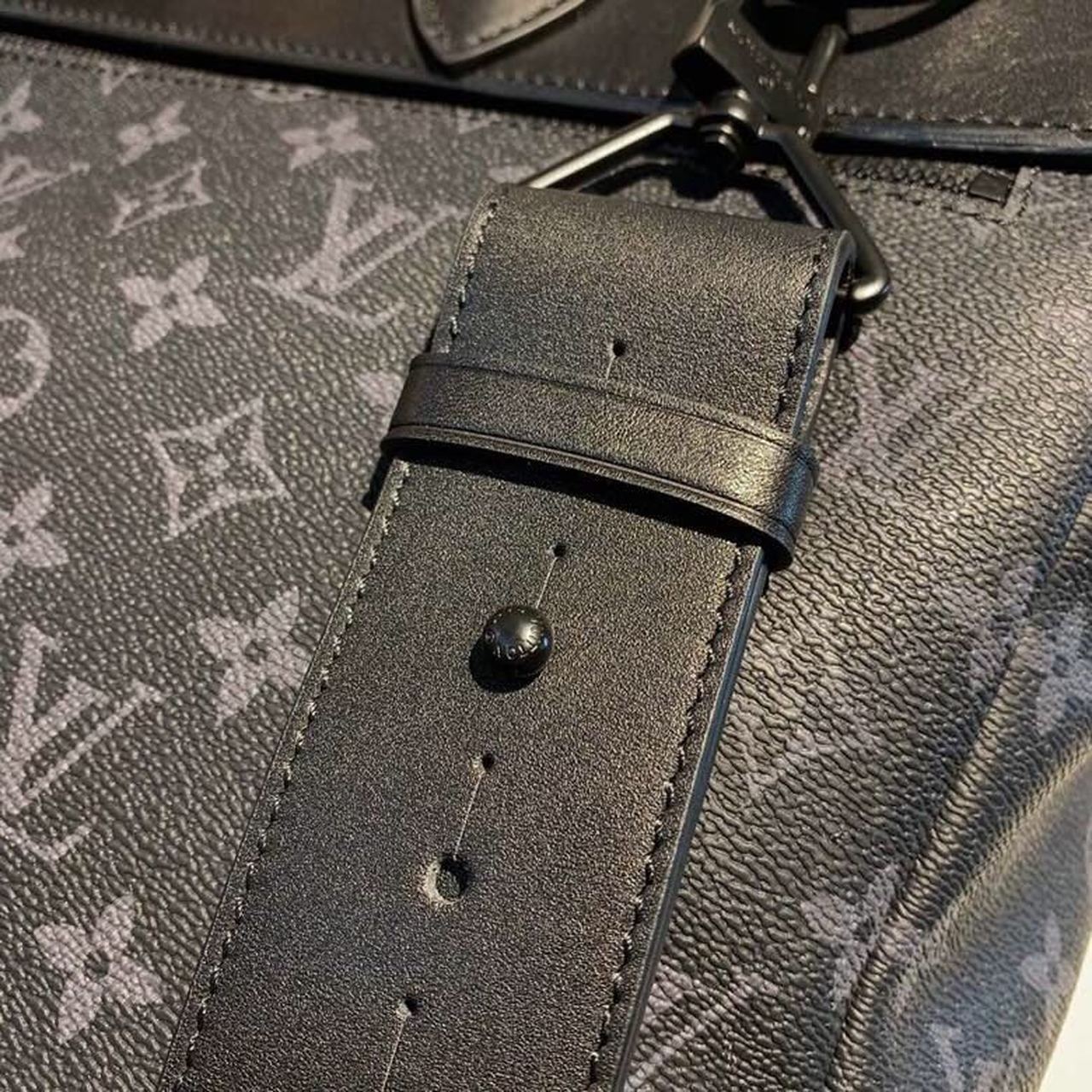 Louis Vuitton Steamer PM Monogram Eclipse Canvas By Virgil Abloh For Men, Handbags, Shoulder And Crossbody Bags 13.8in/35cm Louis Vuitton M44731
