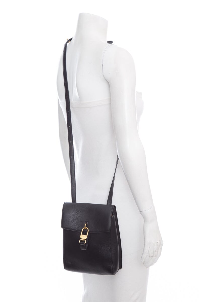 DeLouis Vuittonaux Black Leather Crossbody
