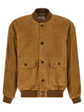 Saint Laurent Men's Suede Bomber Jacket