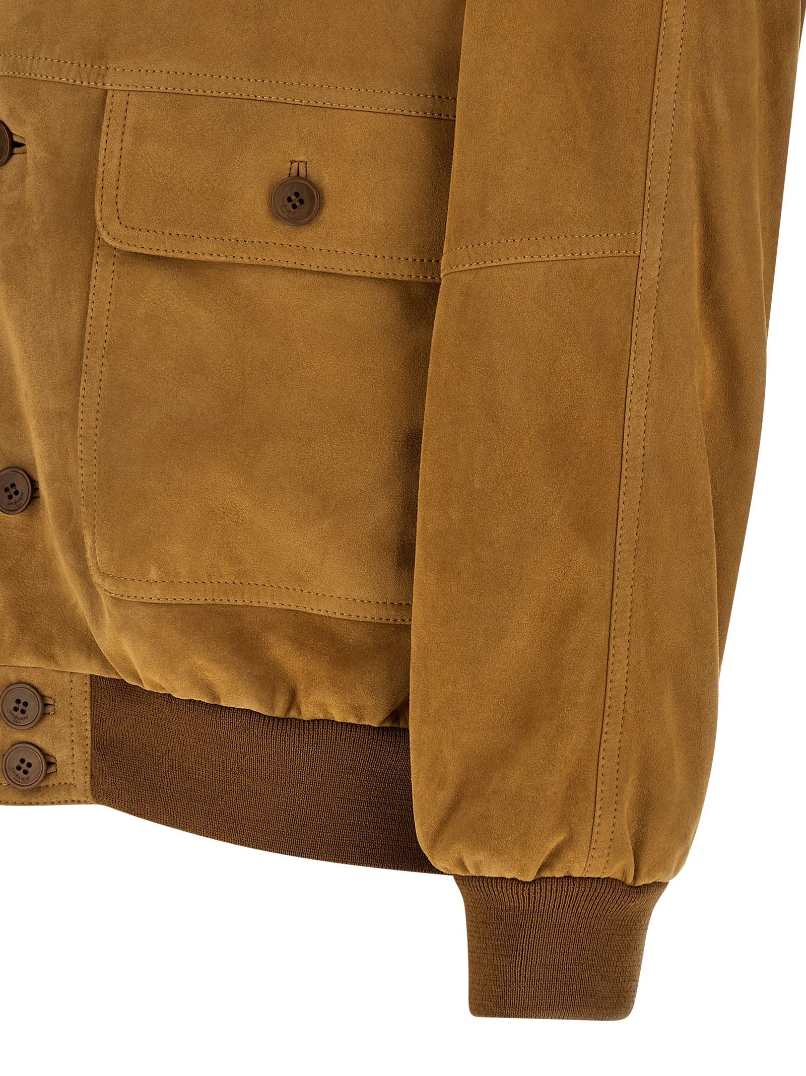 Saint Laurent Men's Suede Bomber Jacket