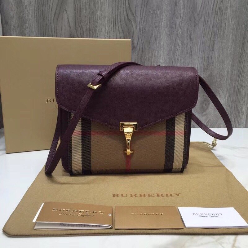 Burberry Small Vintage Check And Crossbody Bag Brown For Women, Bags 9in/24cm