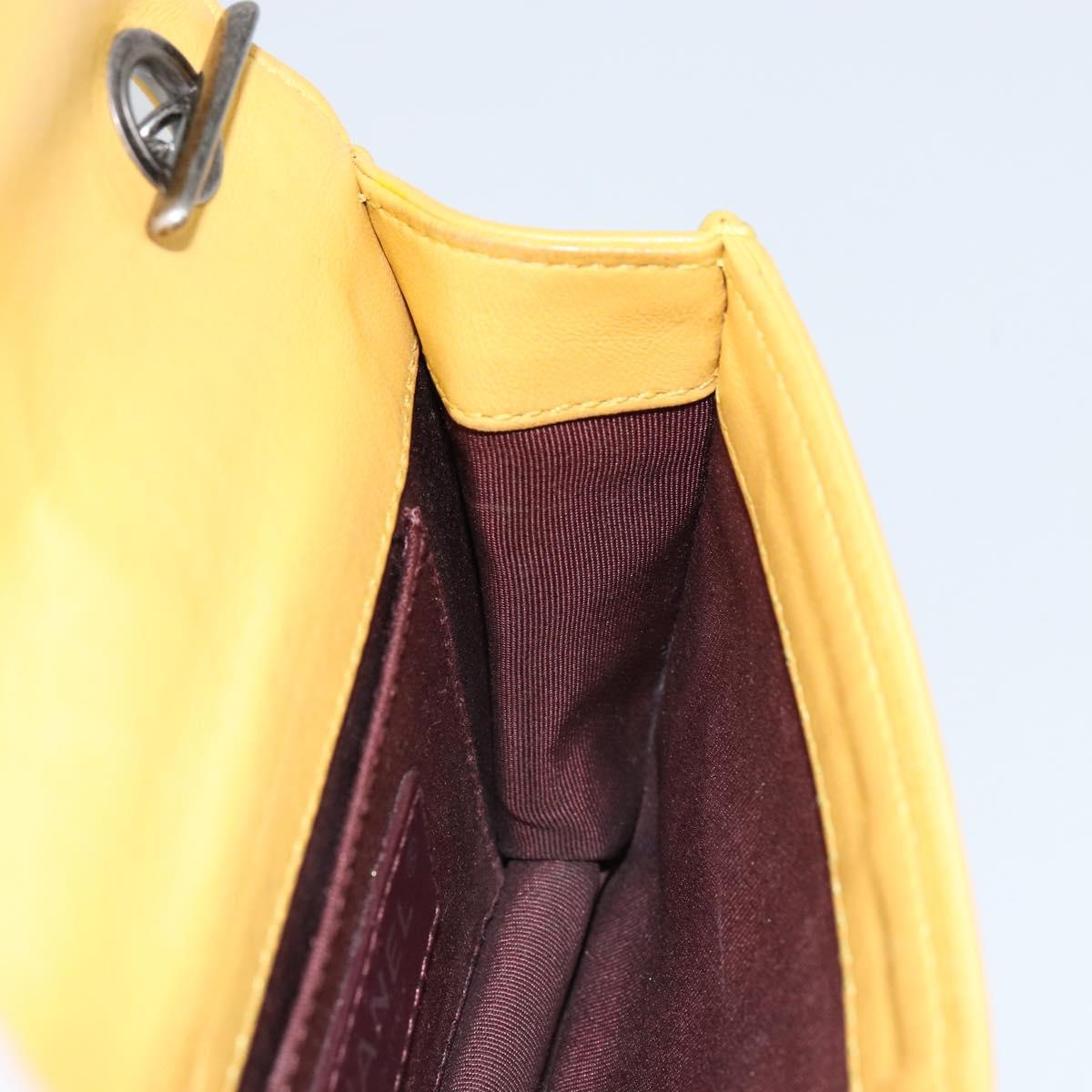 Chanel Boy Brick Flap Bag Lambskin And Plexiglass Yellow Leather Clutche & Pouche Bag