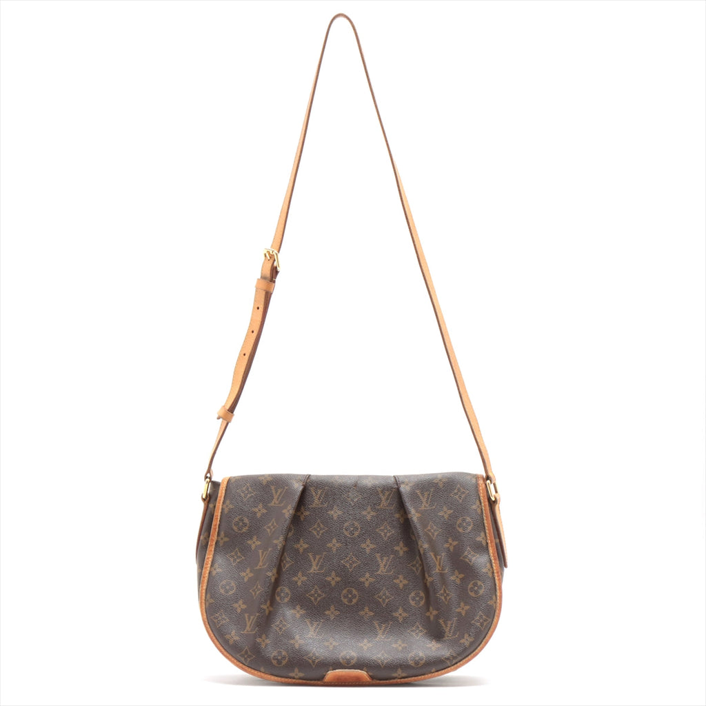 Louis Vuitton Menilmontant Handbag Monogram Canvas Brown Canvas Crossbody Bag
