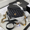 Chanel Clutch With Chain Gold Hardware Black For Women Handbags, Shoulder Bags 7.1in/18cm AP2860