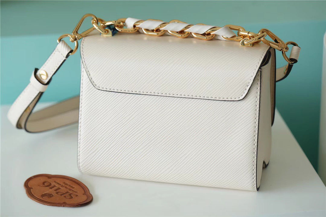 Louis Vuitton Twist MM Epi White For Women, Women’s Bags, Shoulder And Crossbody Bags 9.1in/23cm Louis Vuitton