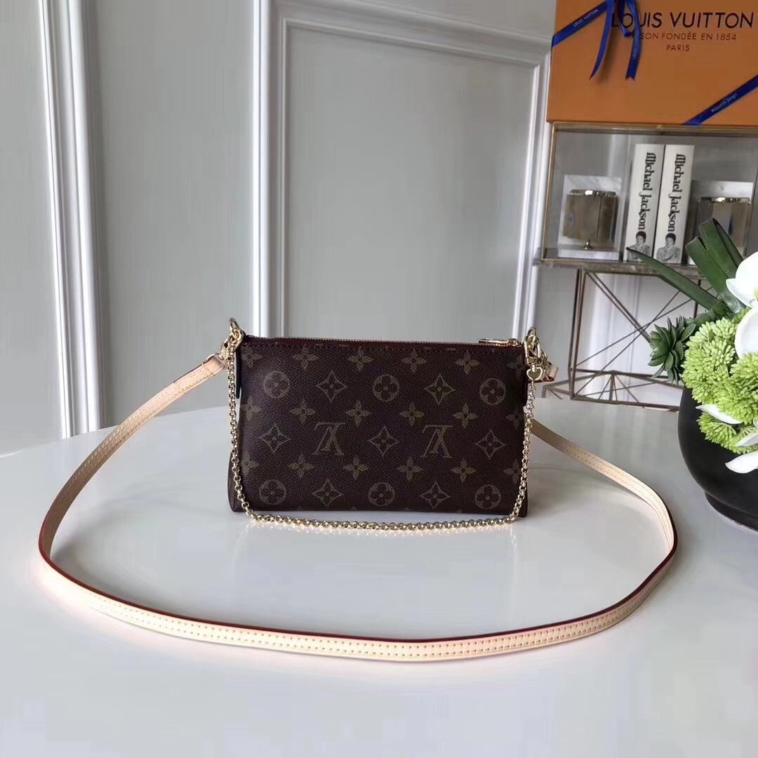 Louis Vuitton Pallas Clutch Monogram Canvas Burgundy For Women, WoHandbag, Shoulder And Crossbody Bags 8.3in/21cm Louis Vuitton M41639