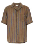 Saint Laurent Men's Cassandre Striped Shirt