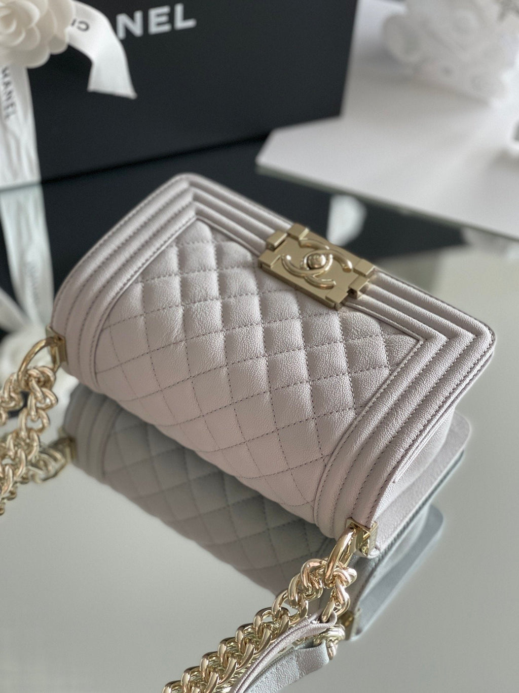ChanelMini Classic GlamIapbag White For Women 15cm/5.9 in