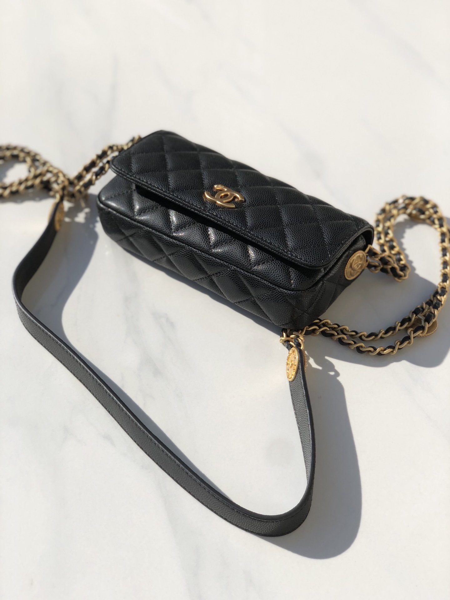 ChanelSmall Flap Bags Gold Hardware Black For Women, Women’s Handbags, Shoulder Bags 7.5in/19.2cm