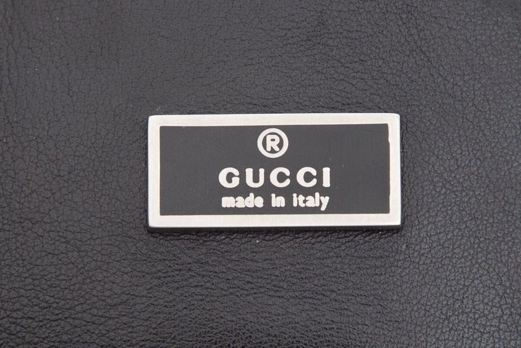 Gucci Vintage Black Leather Bucket Shoulder Bag