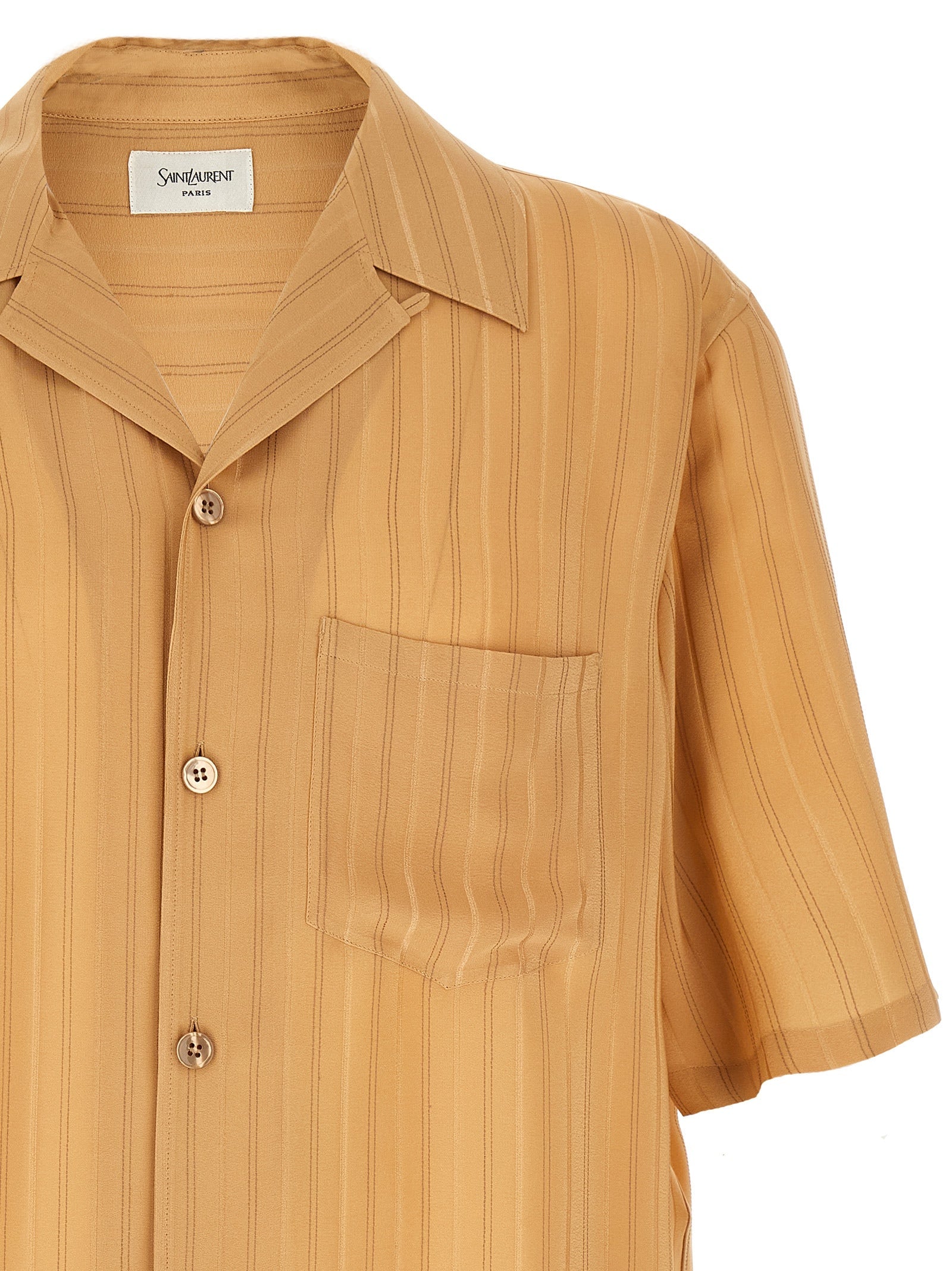 Saint Laurent Men's Striped Silk Shirt