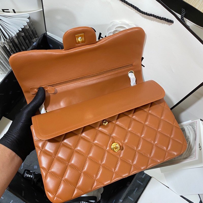 ChanelLarge Classic Handbag Gold Hardware Brown For Women Handbags, Shoulder Bags 11.8in/30cm