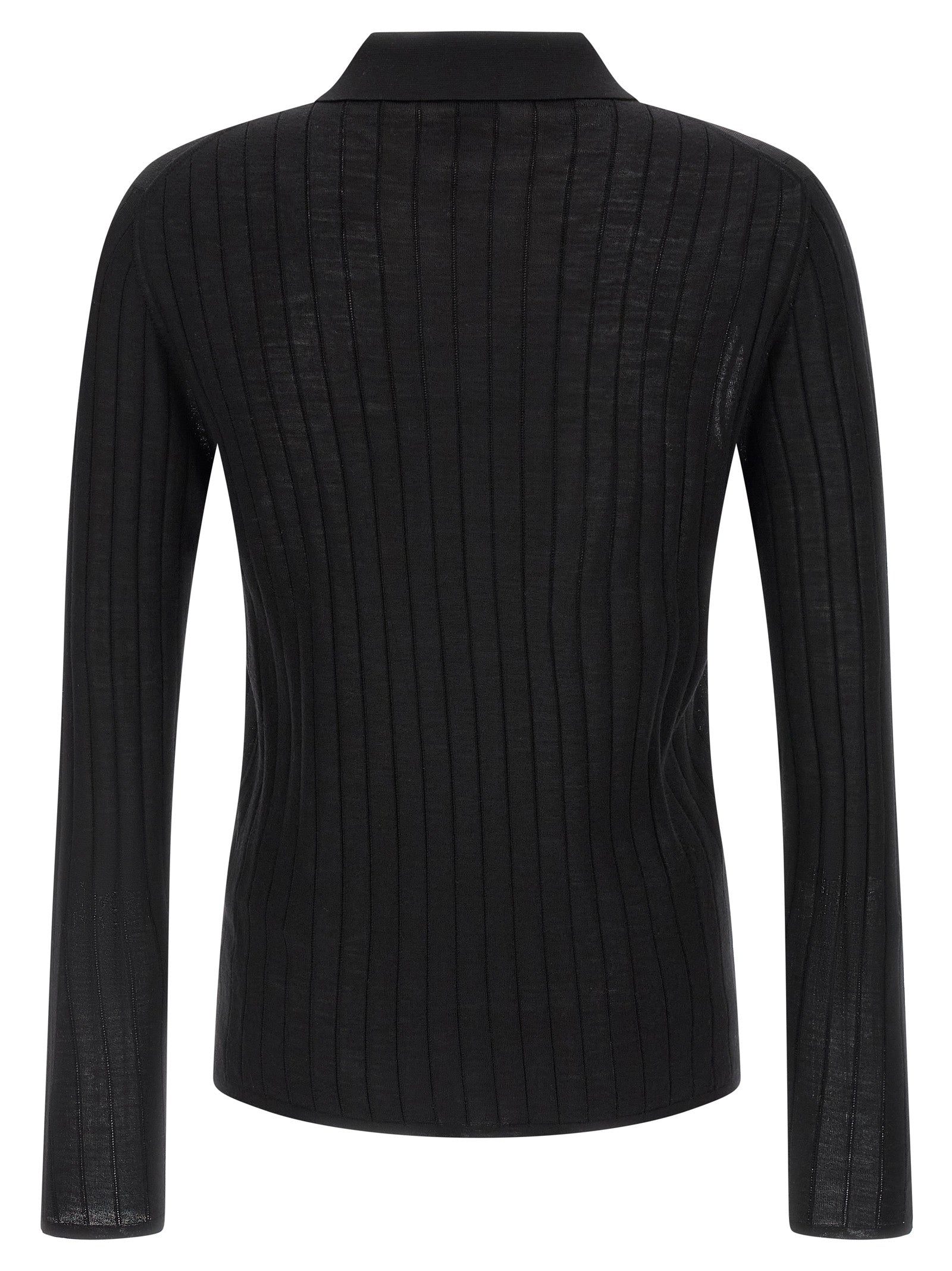 Saint Laurent Men's Pointelle Wool Polo Shirt