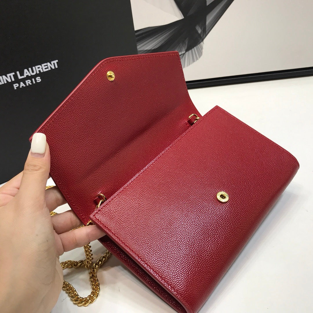 YSSL Uptown Chain Wallet Red For Women 7in/19cm YSLÂ 