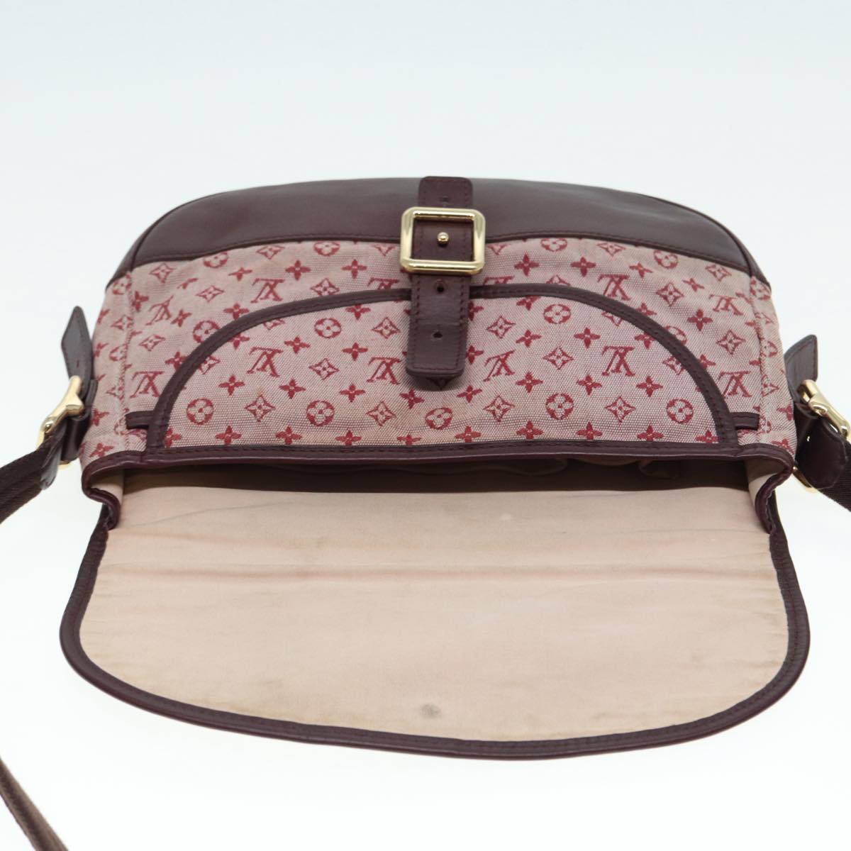 LOUIS VUITTON Monogram Mini Belanger Shoulder Bag Red M92671 LV Auth 86675