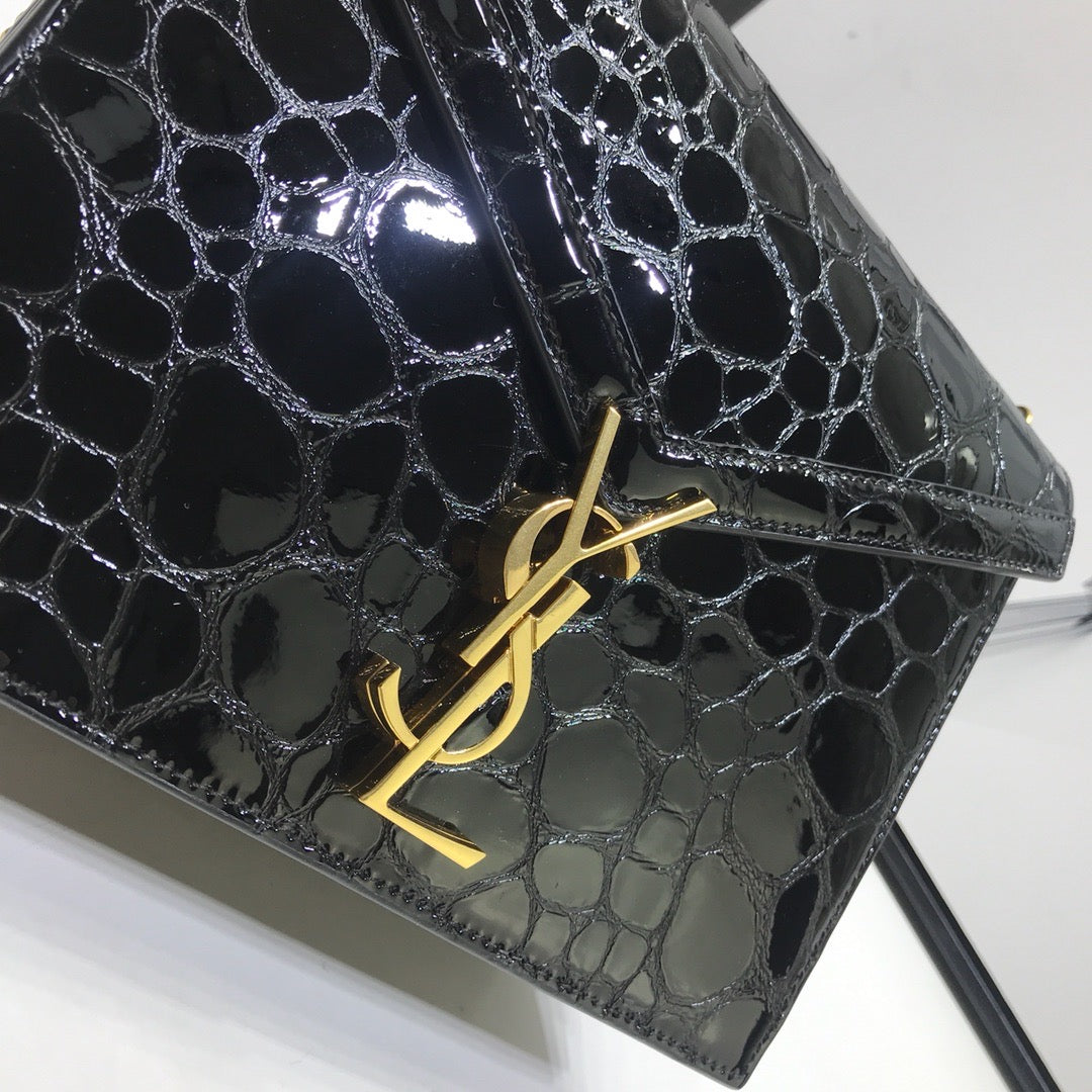 Cassandra Small Crossbody Bag With Stone Print Black For Women 7.4in/19cm YSL