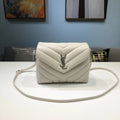 Top Quality Loulou Mini Shoulder Bag White For Women 7in/18cm YSL