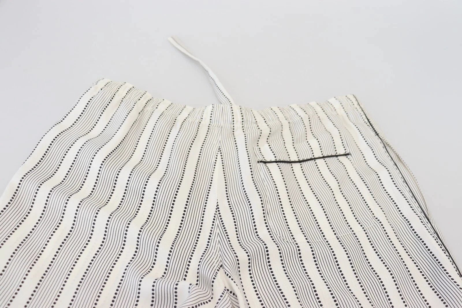 Dolce & Gabbana White Stripes Silk Lounge Trouser Pants