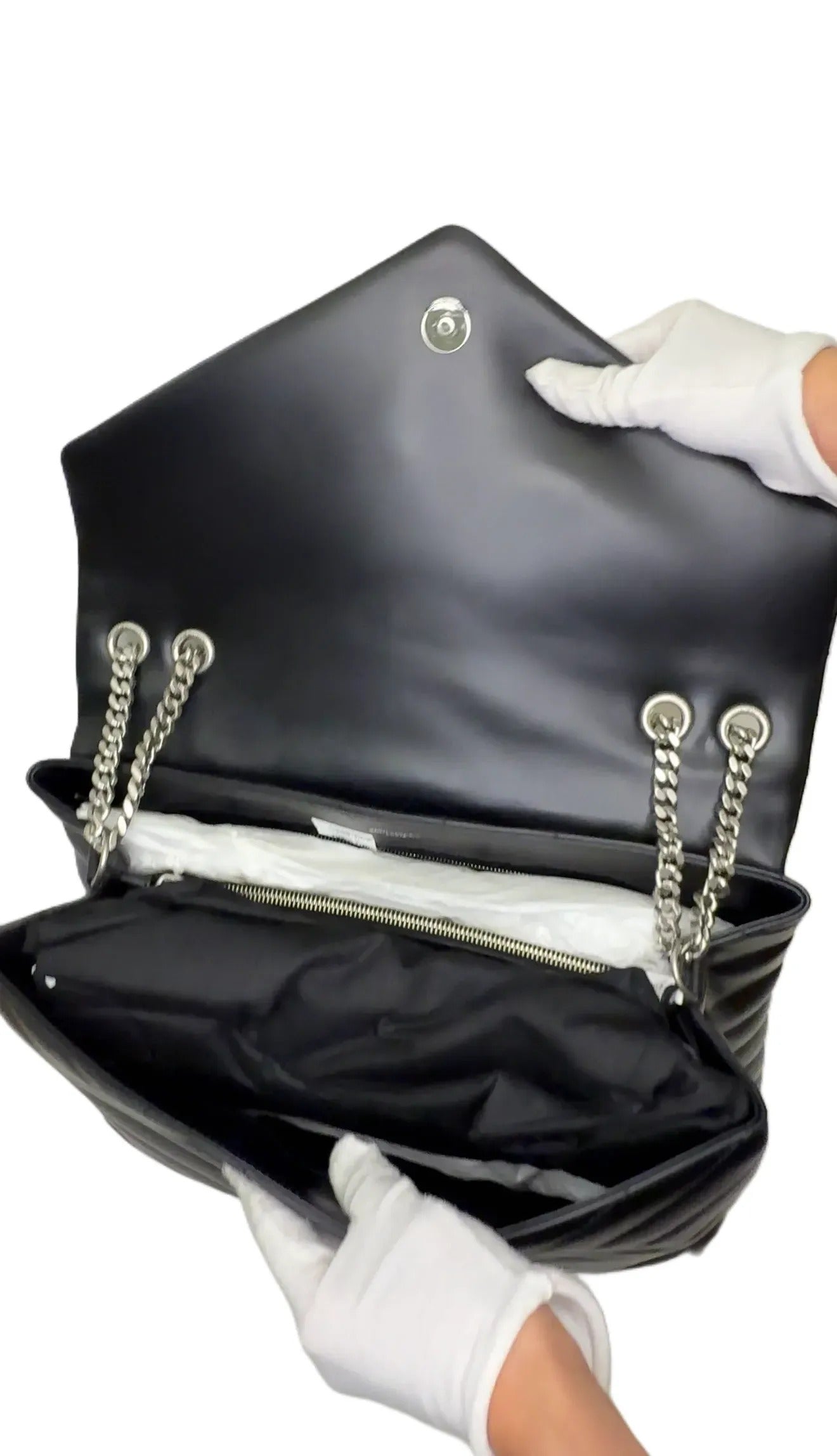Saint Laurent Small Monogram Matelasse LouLou Bag - Black Shoulder B8-44