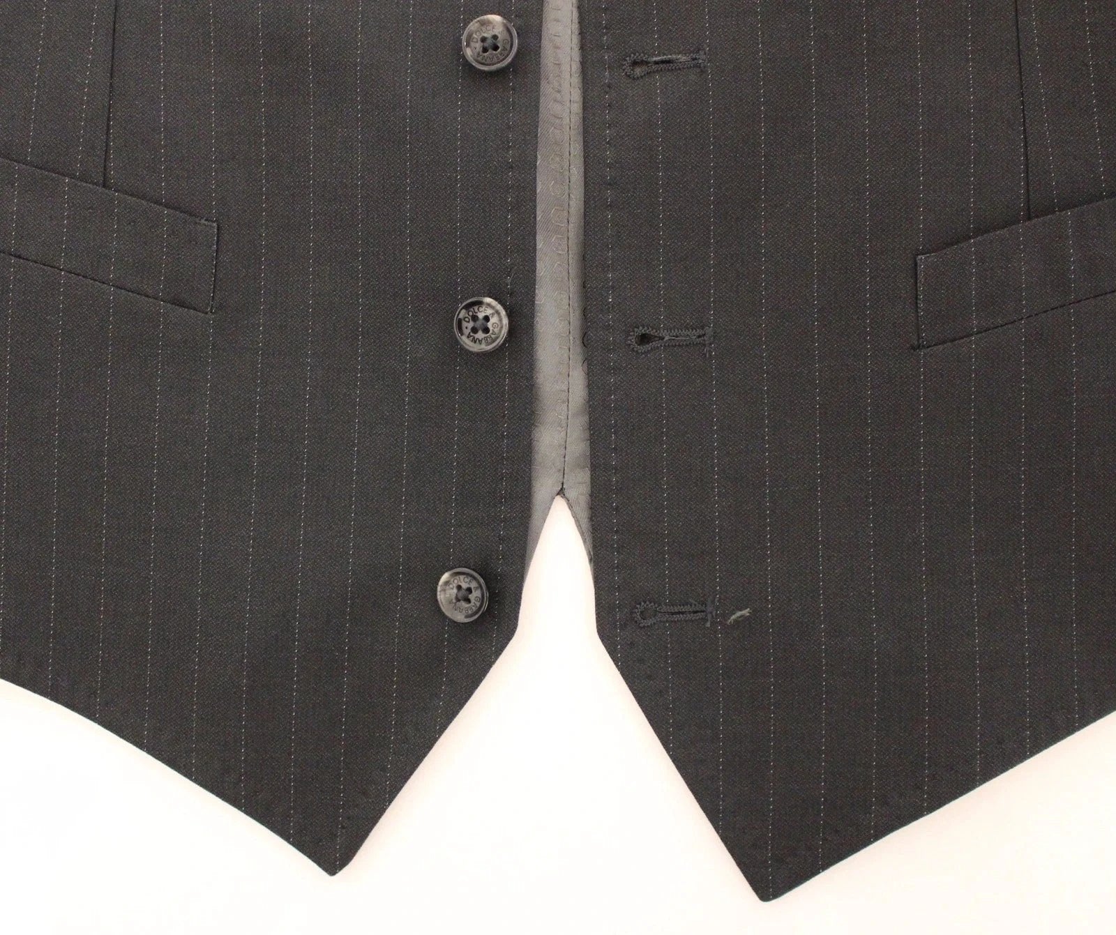 Dolce & Gabbana Gray Striped Formal Dress Gilet Vest