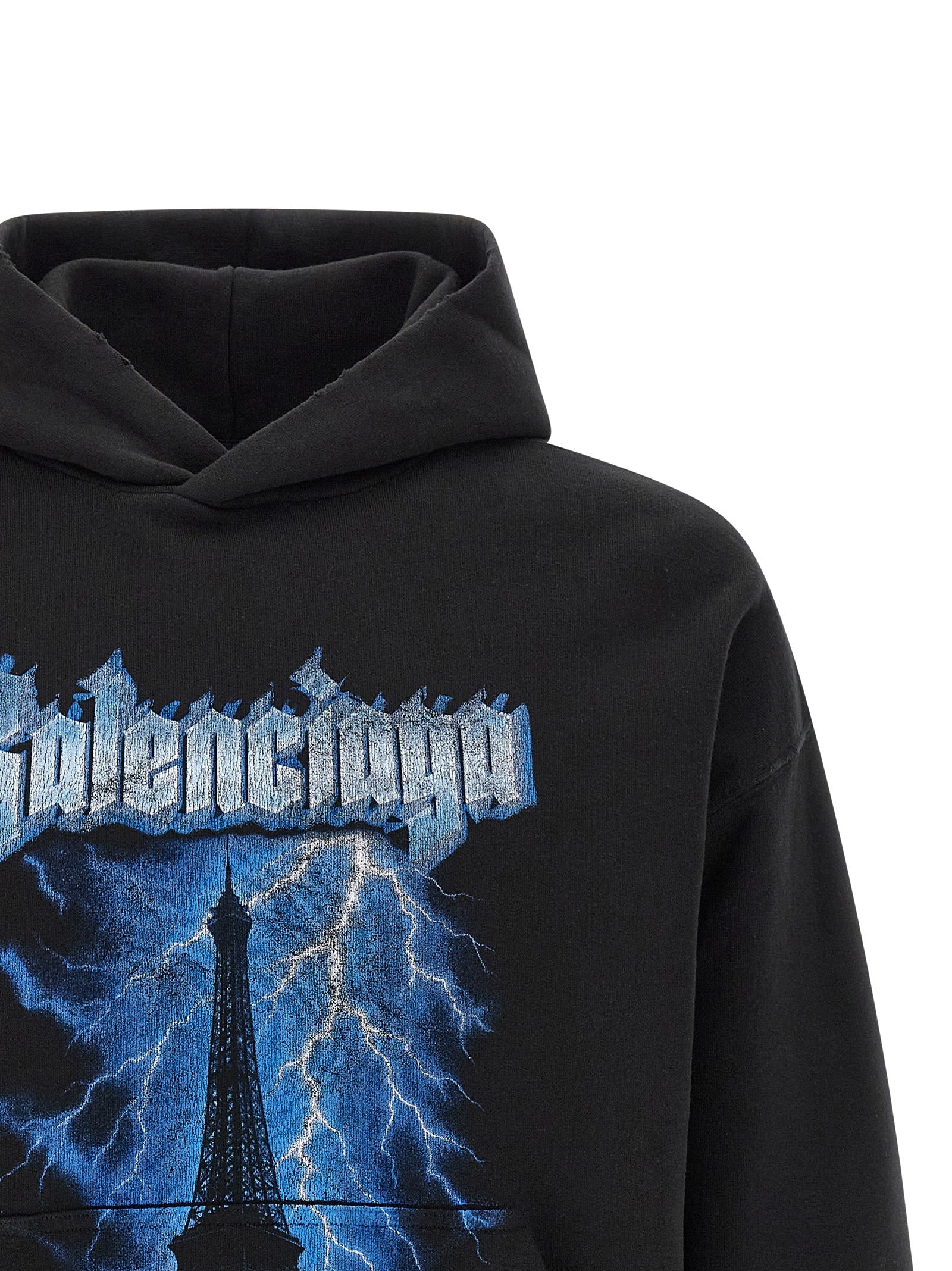 Balenciaga Men's Paris Thunderstorm Hoodie