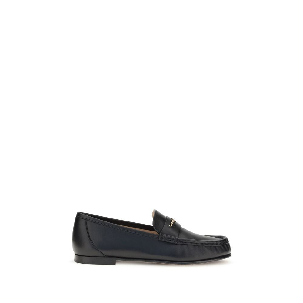Chloé Black Calf Leather Bos Taurus Slip-On Women's Loafers
