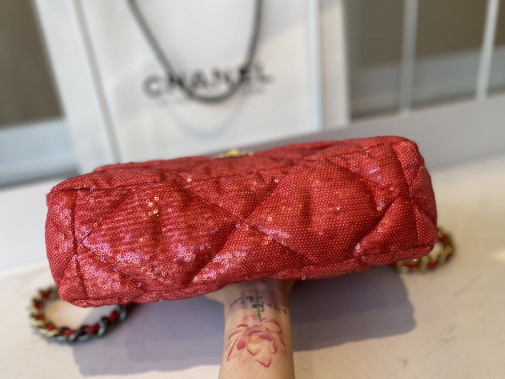 Chanel 19 GlamIap Bag Gold Hardware Red For Women Handbags, Shoulder Bags 10.2in/26cm AS1160Ã‚Â 