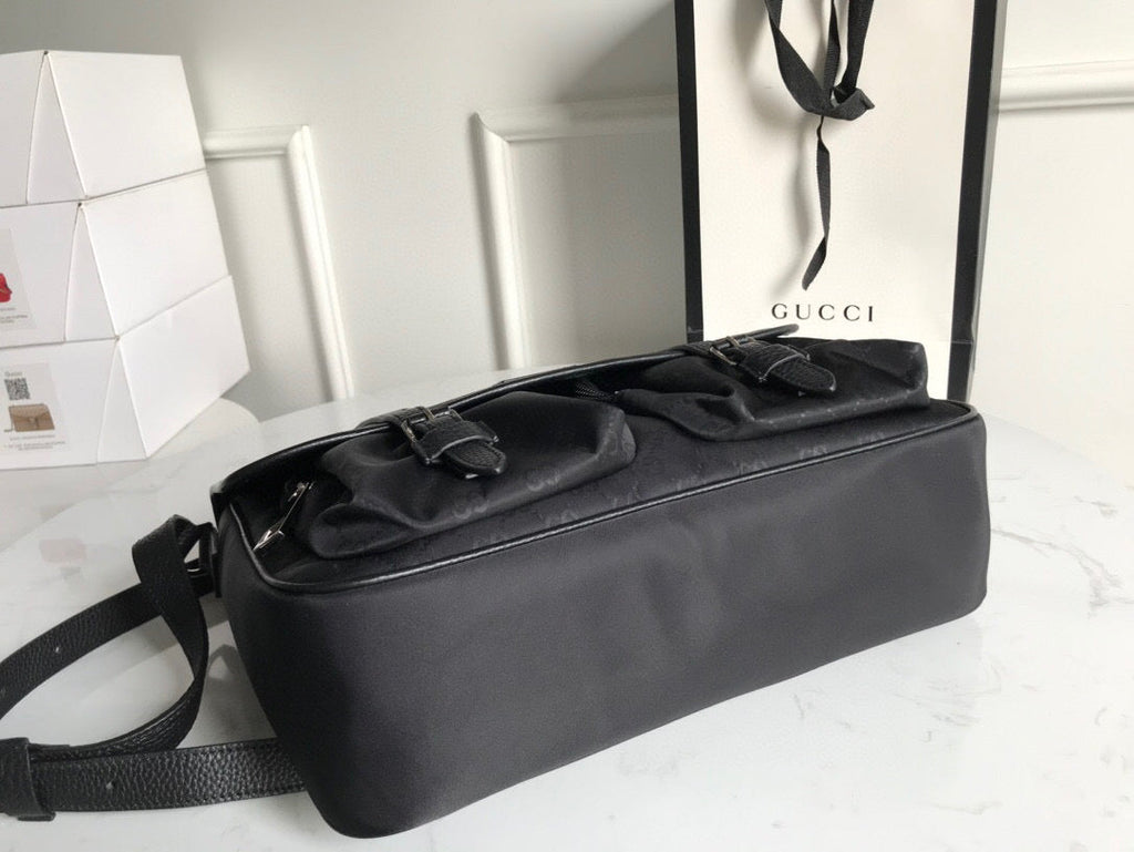 Shoulder Bag Nylon Shima Black Embossed For Men 13.8in/35cm Glami