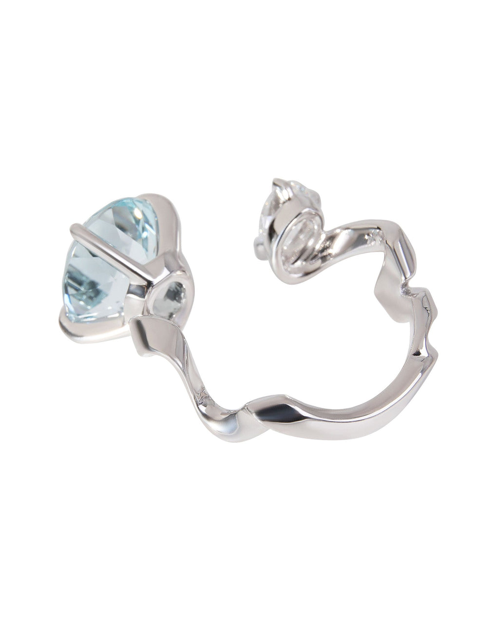Dior Diorama Precie1:1 Rep Diamond Aquamarine Ring in 18k White Gold D VS1 0.33 CTW
