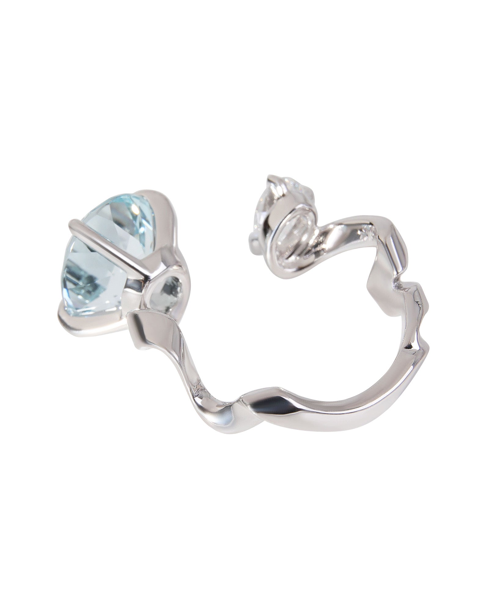 Dior Diorama Precie1:1 Rep Diamond Aquamarine Ring in 18k White Gold D VS1 0.33 CTW