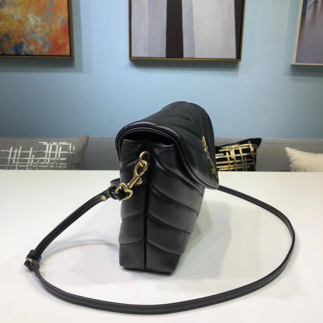 Saint Laurent Loulou Mini Shoulder Bag Black For Women 7in/18cm YSL