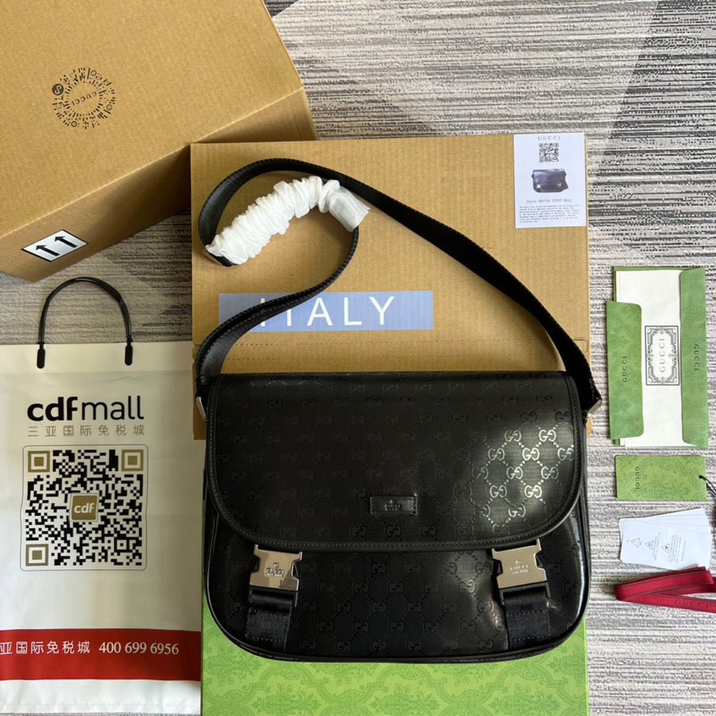 Messenger Bag Shoulder Bag Black Supreme Canvas For Women,Men 12.9in/33cm 2101214059377