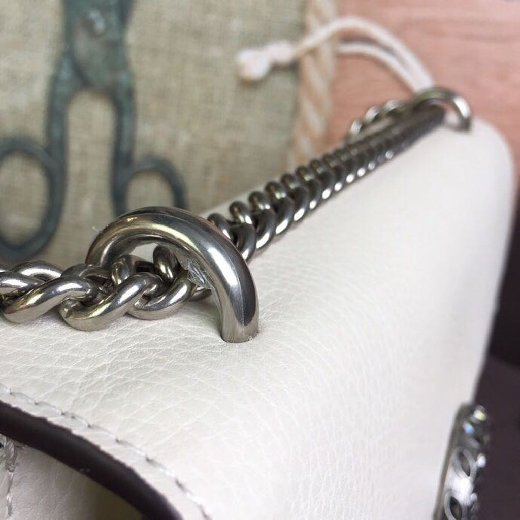 GLAMIonysus Small Shoulder Bag White For Women 11in/18cm 400249 0K7JN 9680