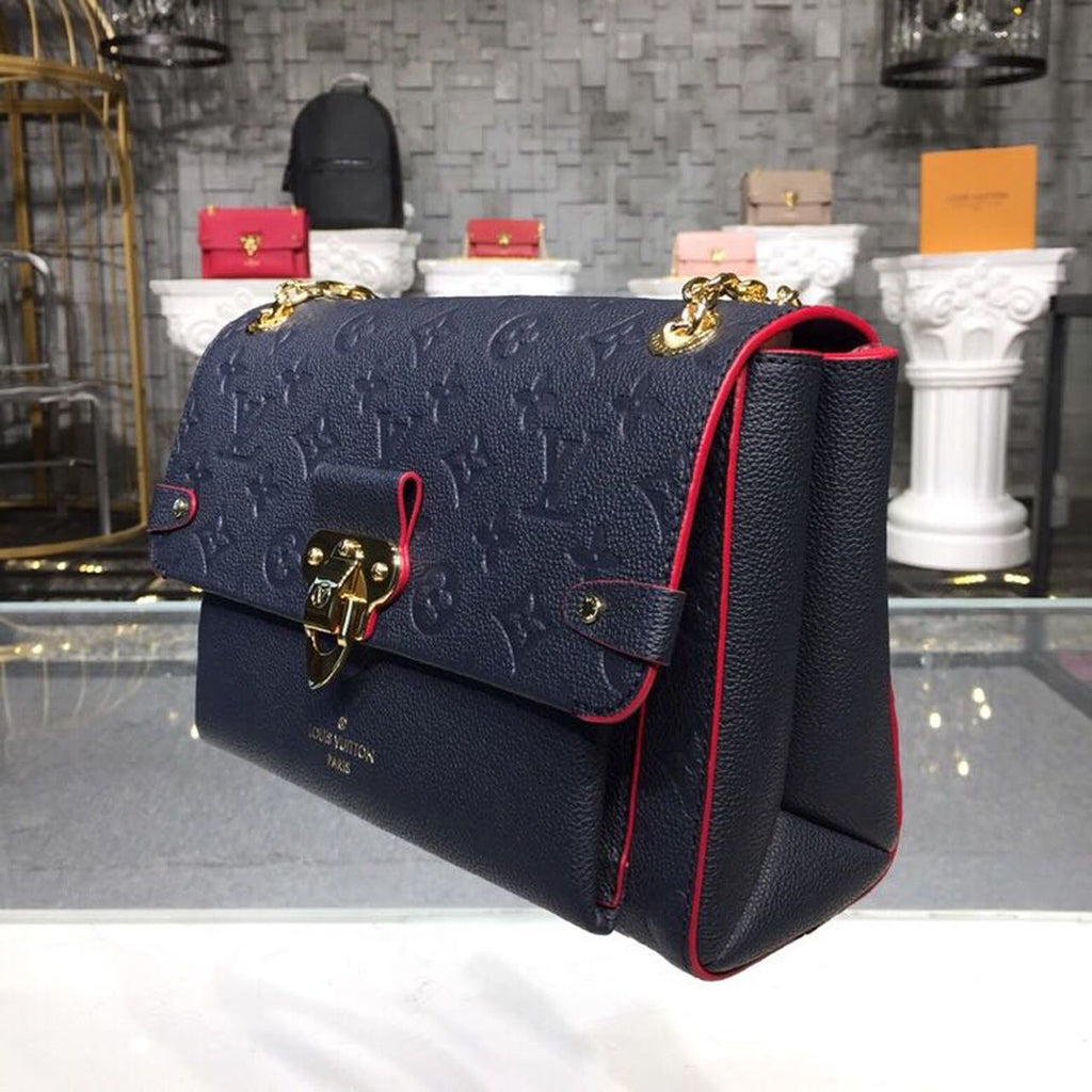 Louis Vuitton Vavin PM Monogram Empreinte Navy Blue/Red For Women, Women’s Handbags, Shoulder And Crossbody Bags 9.8in/25cm Louis Vuitton M52271