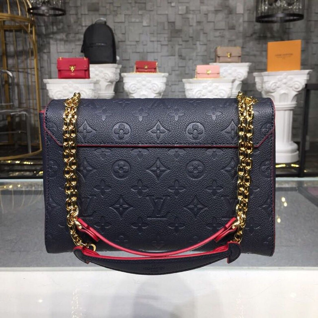 Louis Vuitton Vavin PM Monogram Empreinte Navy Blue/Red For Women, Women’s Handbags, Shoulder And Crossbody Bags 9.8in/25cm Louis Vuitton M52271
