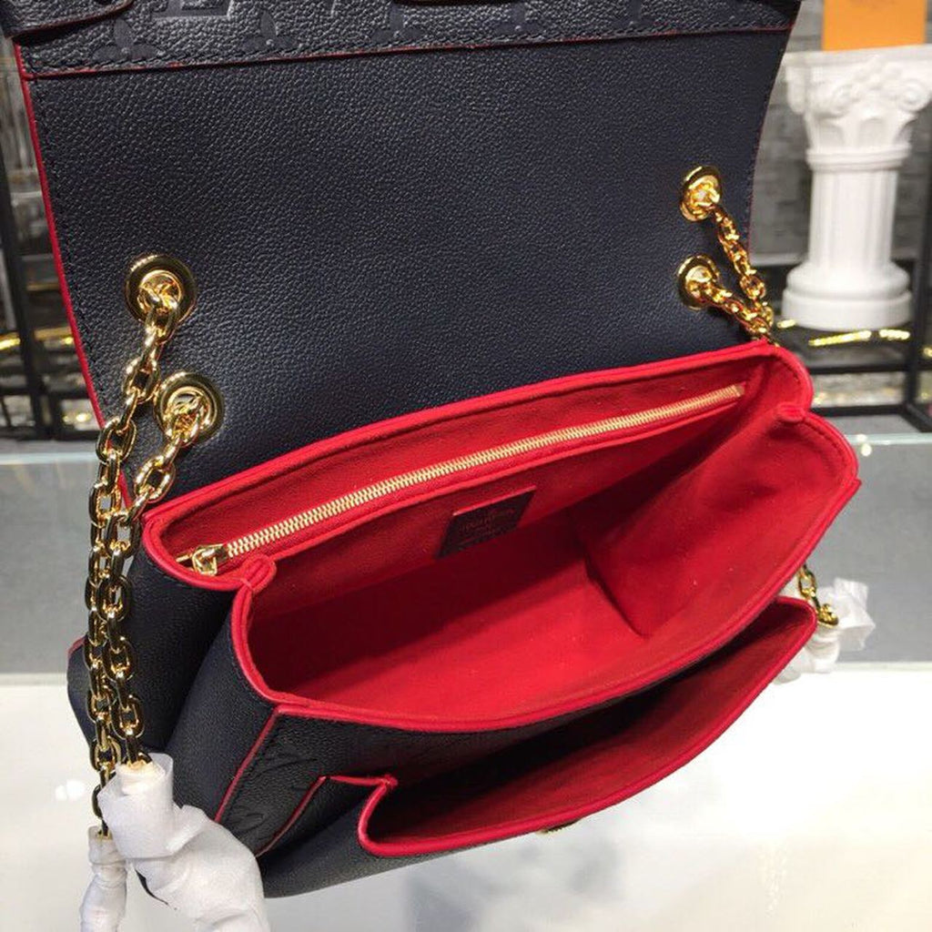 Louis Vuitton Vavin PM Monogram Empreinte Navy Blue/Red For Women, WomenÃƒÂ¢Ã¢â€šÂ¬Ã¢â€žÂ¢s Handbags, Shoulder And Crossbody Bags 9.8in/25cm Louis Vuitton M52271