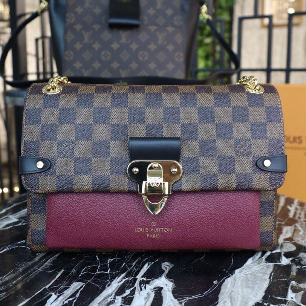 Louis Vuitton Vavin PM Damier Ebene Canvas Bordeaux Red For Women, WomenÃƒÂ¢Ã¢â€šÂ¬Ã¢â€žÂ¢s Handbags, Shoulder Bags 9.8in/25cm Louis Vuitton N40109