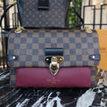 Louis Vuitton Vavin PM Damier Ebene Canvas Bordeaux Red For Women, WomenÃƒÂ¢Ã¢â€šÂ¬Ã¢â€žÂ¢s Handbags, Shoulder Bags 9.8in/25cm Louis Vuitton N40109