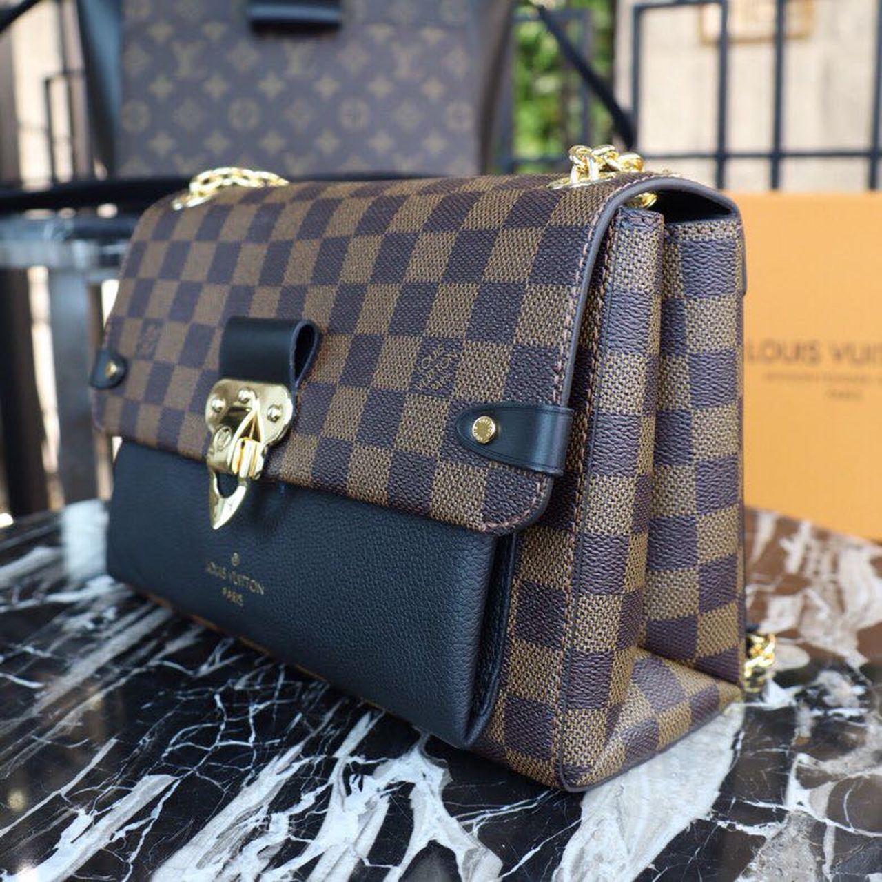 Louis Vuitton Vavin PM Damier Ebene Canvas Black For Women, WomenÃƒÂ¢Ã¢â€šÂ¬Ã¢â€žÂ¢s Handbags, Shoulder Bags 9.8in/25cm Louis Vuitton N40108