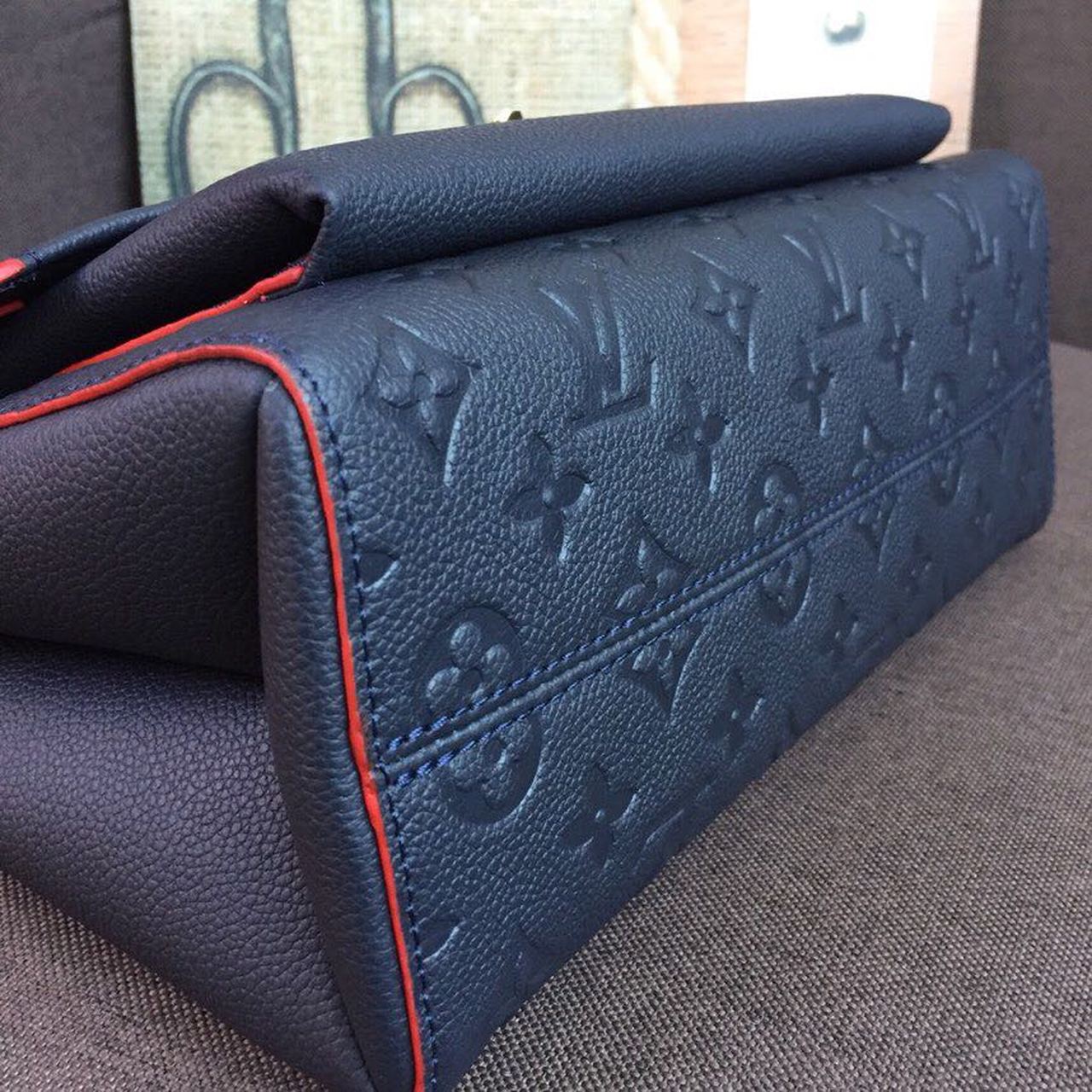 Louis Vuitton Vavin MM Monogram Empreinte Navy Blue For Women, WomenÃƒÂ¢Ã¢â€šÂ¬Ã¢â€žÂ¢s Handbags, Shoulder And Crossbody Bags 9.8in/25cm Louis Vuitton M43925