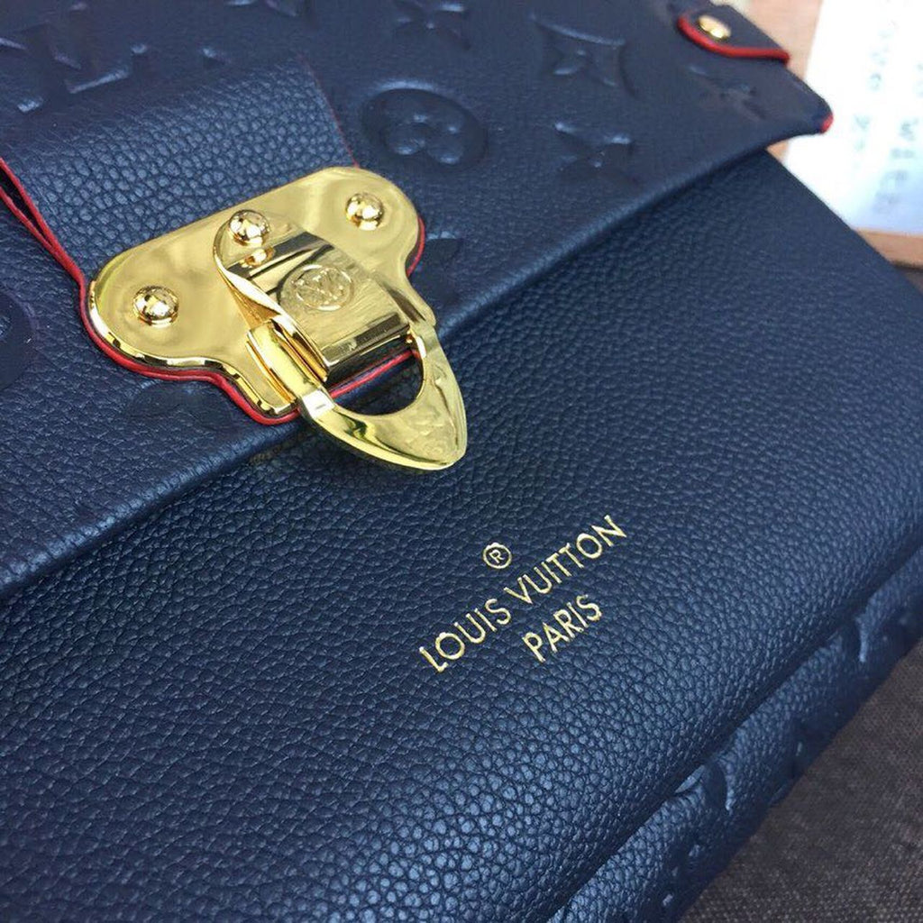 Louis Vuitton Vavin MM Monogram Empreinte Navy Blue For Women, Women’s Handbags, Shoulder And Crossbody Bags 9.8in/25cm Louis Vuitton M43925