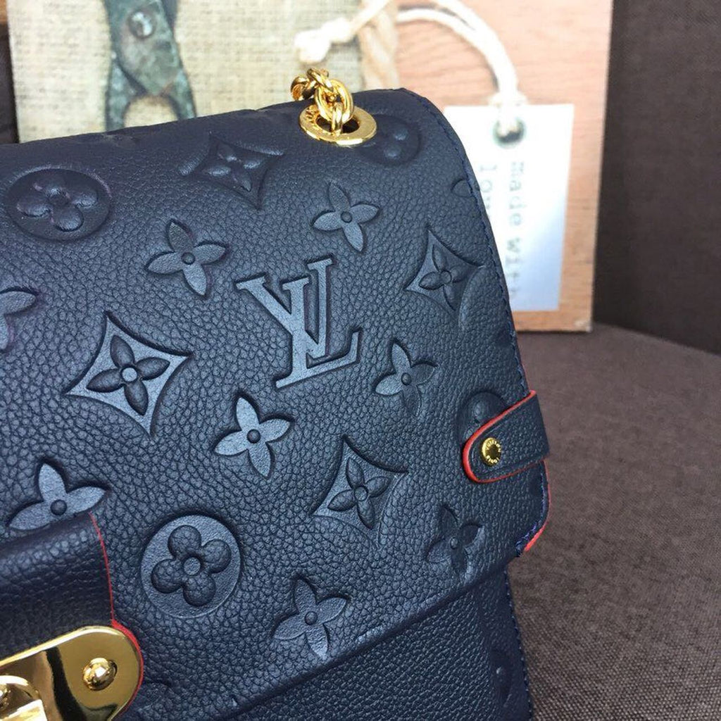 Louis Vuitton Vavin MM Monogram Empreinte Navy Blue For Women, Women’s Handbags, Shoulder And Crossbody Bags 9.8in/25cm Louis Vuitton M43925