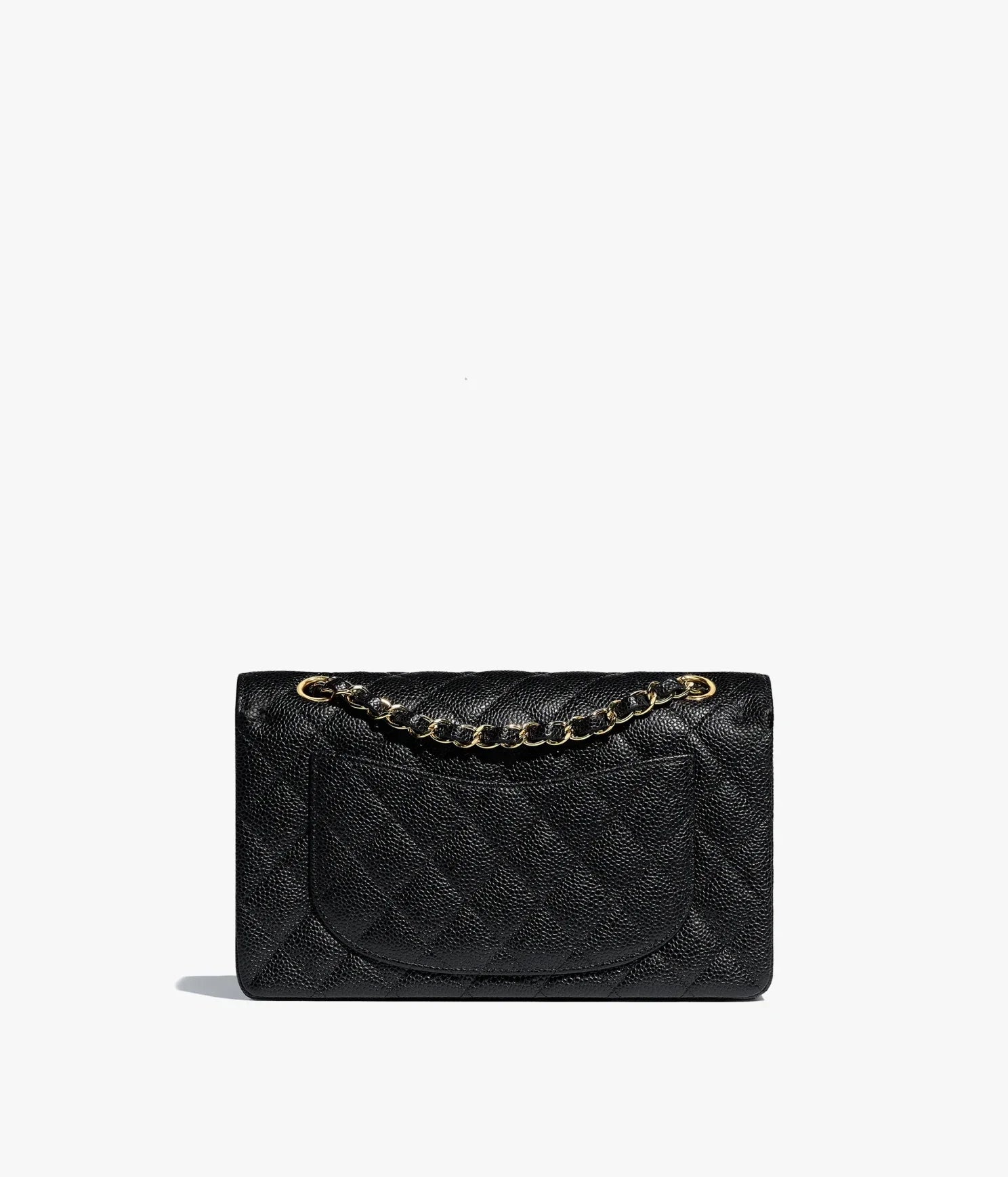CHANEL Small Classic Handbag Grained Calfskin & Gold-Tone Metal Black