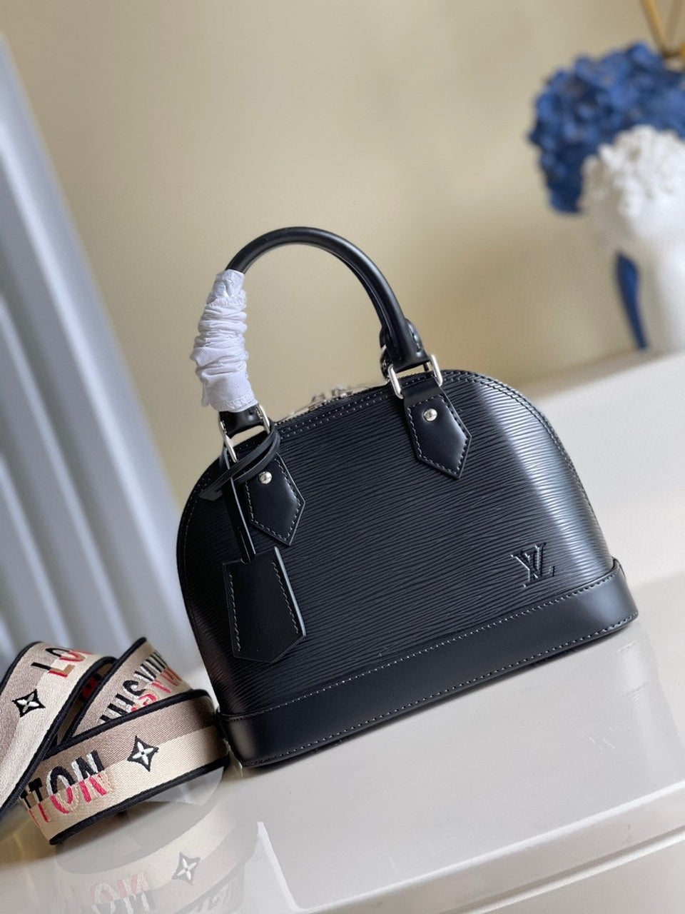 Louis Vuitton Alma BB Monogram Blossoms Black For Women,  Shoulder And Crossbody Bags 9.3in/23.5cm Louis Vuitton M59217