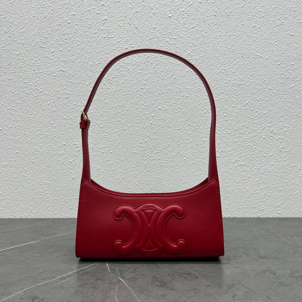 Cuir Triomphe Shoulder Bag Red For Women 9.4in/24cm