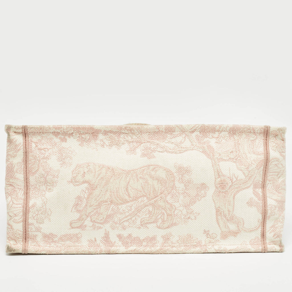Dior Pink Embroidery Canvas Medium Book Tote..